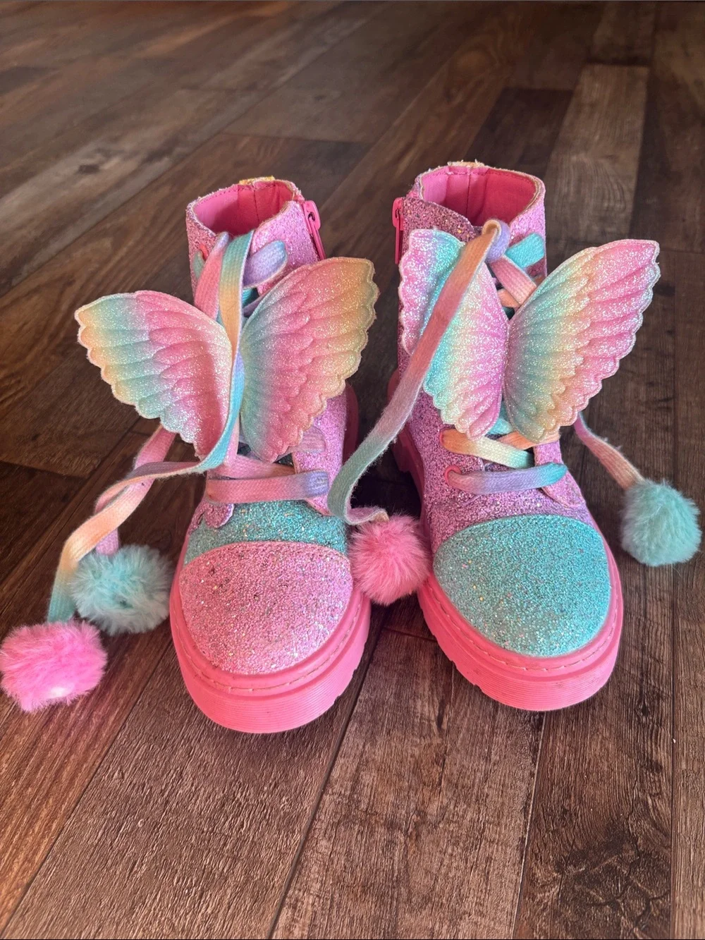 Rainbow glitter shoes